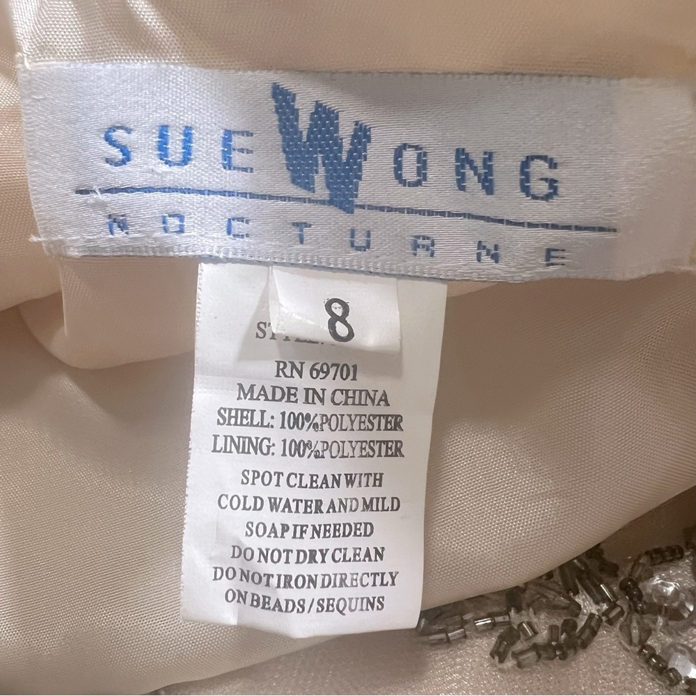 Sue Wong Nocturne Old Hollywood Coquette Fit & Flare Tulle Beaded Midi Dress 8 - Picture 14 of 14